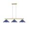 Z-Lite Cobalt Billiard, 3-Light, 14.25 In.W x 49.75 In.L x 10 In.H, Modern Gold/Navy Blue 152MGLD-MNB - alternate 3